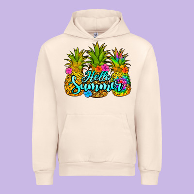 Hello Summer Pineapple Urban Hoodie Designed By Jasminsmagicworld