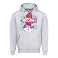 Heather Grey bougie snowman Zipper Hoodie - Zillion Design Studio
