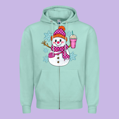 Bougie Snowman Zipper Hoodie Designed By Zillion Design Studio