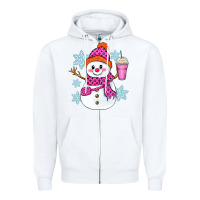 White bougie snowman Zipper Hoodie - Zillion Design Studio