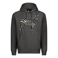 Charcoal Heather zebra Premium Hoodie - LillyAllenDesigns