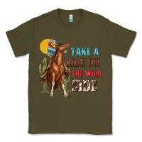 Army Green take a ride on the wild side with rodeo Classic Tee - texasbilliewilder