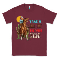 Burgundy take a ride on the wild side with rodeo Classic Tee - texasbilliewilder