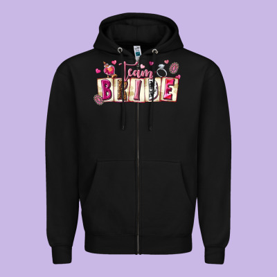 Team Bride Zipper Hoodie Designed By Texasbilliewilder