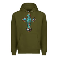 Army Green western cross Premium Hoodie - BarkalooDesign