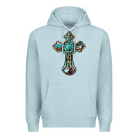 Blue Mist western cross Premium Hoodie - BarkalooDesign