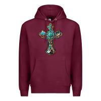 Burgundy western cross Premium Hoodie - BarkalooDesign
