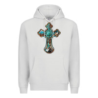 Dove Grey western cross Premium Hoodie - BarkalooDesign