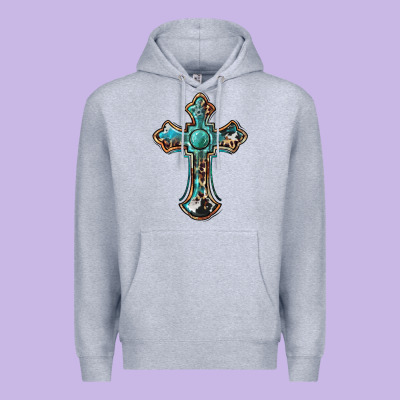 Western Cross Premium Hoodie Designed By Barkaloodesign