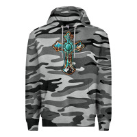 Slate Camo western cross Premium Hoodie - BarkalooDesign