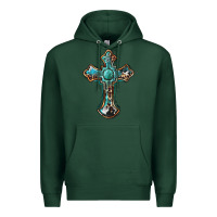 Sports Green western cross Premium Hoodie - BarkalooDesign