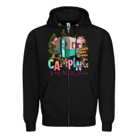 Black camping is my happy place Zipper Hoodie - RanaPortraitStore
