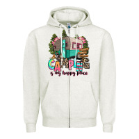 Camping Is My Happy Place Zipper Hoodie | Teevron