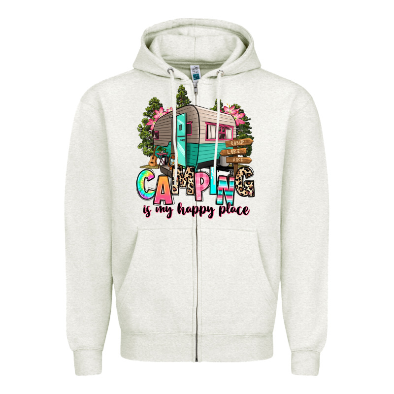 Camping Is My Happy Place Zipper Hoodie by RanaPortraitStore | Teevron