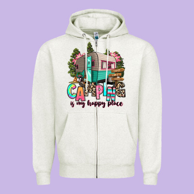 Zipper Hoodie camping is my happy place