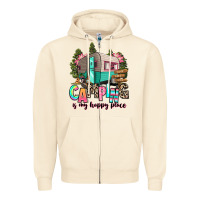 Sandshell camping is my happy place Zipper Hoodie - RanaPortraitStore