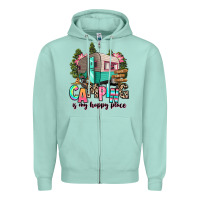 Seafoam camping is my happy place Zipper Hoodie - RanaPortraitStore