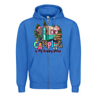 True Royal camping is my happy place Zipper Hoodie - RanaPortraitStore