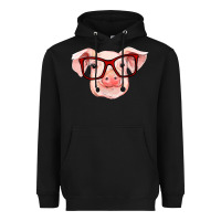 Black pig with red glasses Heavyweight Hoodie - RanaPortraitStore