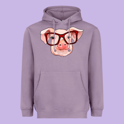 Pig With Red Glasses Heavyweight Hoodie Designed By Ranaportraitstore