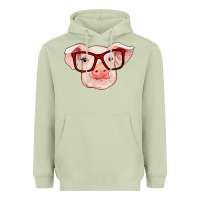 Matcha pig with red glasses Heavyweight Hoodie - RanaPortraitStore