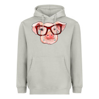 Moon Dust pig with red glasses Heavyweight Hoodie - RanaPortraitStore