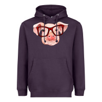 Plum pig with red glasses Heavyweight Hoodie - RanaPortraitStore