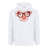 White pig with red glasses Heavyweight Hoodie - RanaPortraitStore