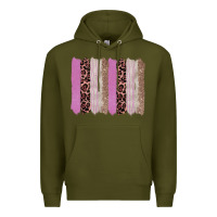 Army Green pink glitter leopard brushstroke background Premium Hoodie - RanaPortraitStore