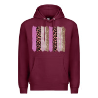 Burgundy pink glitter leopard brushstroke background Premium Hoodie - RanaPortraitStore