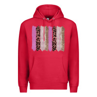 Cardinal pink glitter leopard brushstroke background Premium Hoodie - RanaPortraitStore