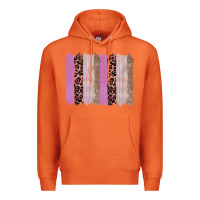 Carrot pink glitter leopard brushstroke background Premium Hoodie - RanaPortraitStore