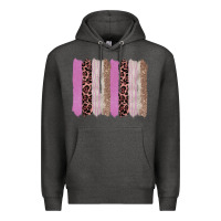 Charcoal Heather pink glitter leopard brushstroke background Premium Hoodie - RanaPortraitStore