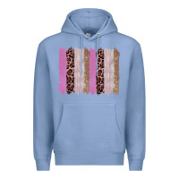 Colony Blue pink glitter leopard brushstroke background Premium Hoodie - RanaPortraitStore