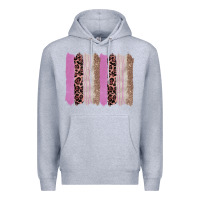 Heather Grey pink glitter leopard brushstroke background Premium Hoodie - RanaPortraitStore