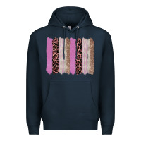 Navy pink glitter leopard brushstroke background Premium Hoodie - RanaPortraitStore