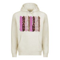 Oatmeal Heather pink glitter leopard brushstroke background Premium Hoodie - RanaPortraitStore