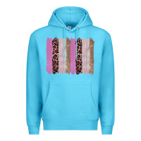 Ocean Blue pink glitter leopard brushstroke background Premium Hoodie - RanaPortraitStore