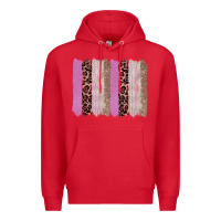 Red pink glitter leopard brushstroke background Premium Hoodie - RanaPortraitStore