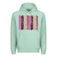 Seafoam pink glitter leopard brushstroke background Premium Hoodie - RanaPortraitStore