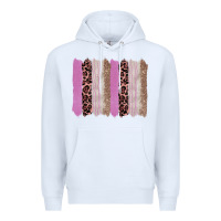 White pink glitter leopard brushstroke background Premium Hoodie - RanaPortraitStore