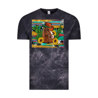 Cloud Black western horse cowboy hat cactus sunflowers glitter cowhide serape turq Vintage Tee - Artiststas