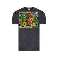 Vintage Black western horse cowboy hat cactus sunflowers glitter cowhide serape turq Vintage Tee - Artiststas