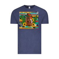 Vintage Denim western horse cowboy hat cactus sunflowers glitter cowhide serape turq Vintage Tee - Artiststas
