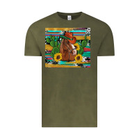 Vintage Olive western horse cowboy hat cactus sunflowers glitter cowhide serape turq Vintage Tee - Artiststas