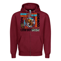 Burgundy western cowboy wild west Zipper Hoodie - texasbilliewilder