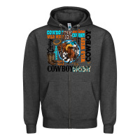 Charcoal Heather western cowboy wild west Zipper Hoodie - texasbilliewilder