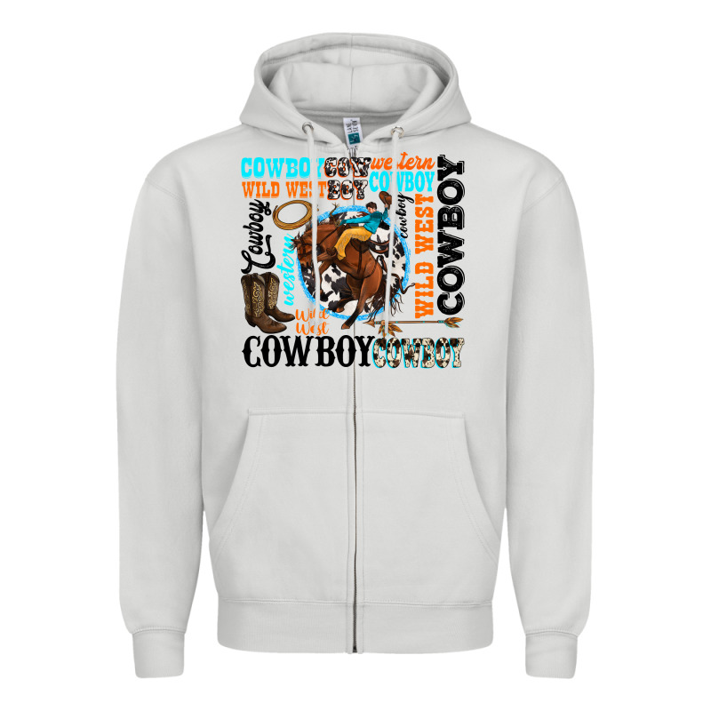 Western Cowboy Wild West Zipper Hoodie by texasbilliewilder | Teevron