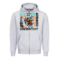 Heather Grey western cowboy wild west Zipper Hoodie - texasbilliewilder
