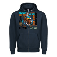 Navy western cowboy wild west Zipper Hoodie - texasbilliewilder